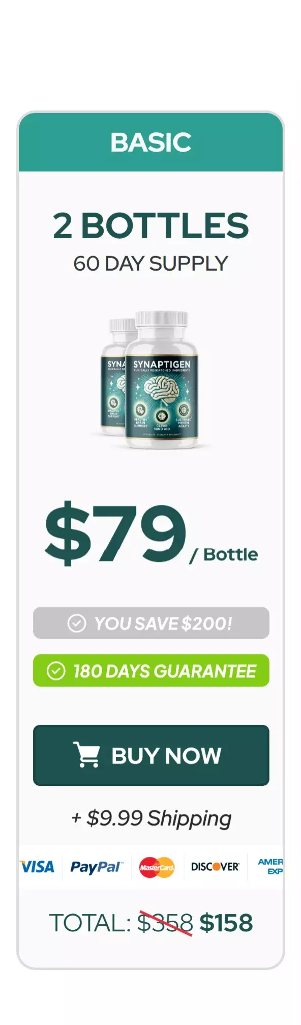 Synaptigen™ 2 bottles pricing